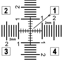 Load image into Gallery viewer, 30 cm high definition, LEAD-FREE radiopaque centering pattern. This 30 cm cross pattern is designed for a quick machine check and alignment.