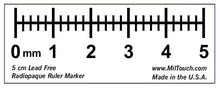 Load image into Gallery viewer, 5 cm high definition, LEAD-FREE radiopaque digital style ruler used for direct measurements, teleradiology, CR and DR imaging
