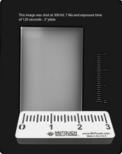 Load image into Gallery viewer, 3" High kV X-Ray Visible Scale for use in high kV radiographic non-destructive testing (NDT) up to 300 kV.