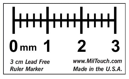3 cm high definition, LEAD-FREE radiopaque extremity ruler used for direct measurements, teleradiology, CR and DR imaging