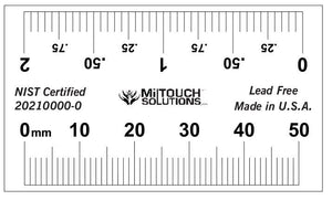 50 mm / 2" Dual Scale Radiopaque Ruler - NIST Certified